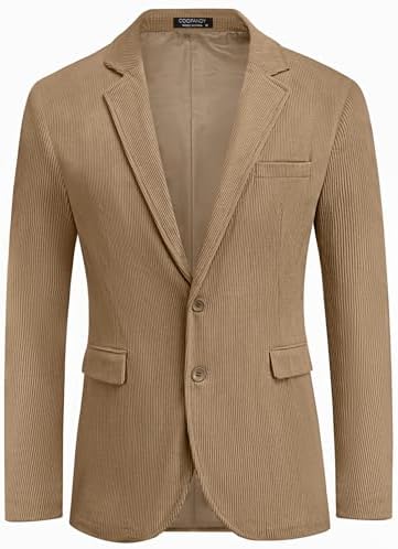 COOFADNY Men’s Casual Corduroy Blazer Classic Fit Two Button Sport Coat Fashion Notch Lapel Blazer Jacket post thumbnail image