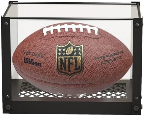 J JACKCUBE DESIGN Acrylic Football Display Case, Clear Storage Case Box with Metal Mesh Base for Football Sport Memorabilia Ball Holder Stand -MK810A post thumbnail image