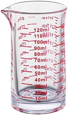 Ackers Shot Glass Measuring Cup 4 Ounce/120ML Liquid Heavy High Espresso Glass Cup Red Line，V-Shaped Spout post thumbnail image