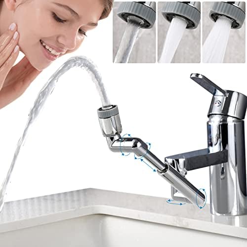 1440° Rotating Faucet Extender(Updated from 1080°), 3-funciton Faucet Aerator, Faucet Attachment with Female/Male Thread for Bathroom or Kitchen, Plastic Faucet Nozzle,Robotic Arm Sink Aerator Chrome post thumbnail image