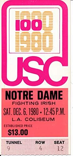 1980 USC Trojans vs. Notre Dame Football Ticket Stub Devine Last Game148490 post thumbnail image