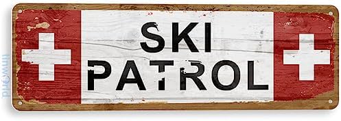 Tinworld TIN Sign C501 Ski Patrol Rustic Snow Ski Slope Metal Sign Decor Decor Skiing Cabin Resort Lodge post thumbnail image