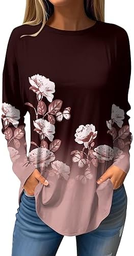 FlekmanArt Fall Outfits for Women Printing Round Neck Outfits Long Sleeve Lightweight Sweatshirts Casual Loose T Shirt post thumbnail image