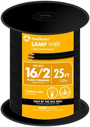 Woods Southwire 55681821 25-Feet 16-Gauge 2 Conductor 16/2 Type SPT-2 Lamp Service Parallel Cord with Thermoplastic Insulation; Black post thumbnail image