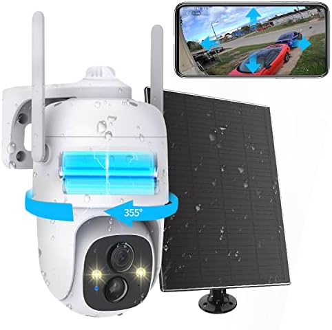 Wireless Solar Outdoor Security 2K PTZ AI Motion Detection Audio WiFi Camera,Home Security,Spotlight Colorful Night Vision,360 View,IP65 Waterproof,PIR Alarm,Rechargeable Battery,2-Way Talk,SD /Cloud post thumbnail image