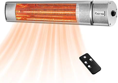 KEY TEK Wall-Mounted Infrared Patio Heater – Electric Indoor/Outdoor Heater with Remote Control for Garages, Backyards, Patios – Waterproof Golden Tube for Fast Heating, Silver post thumbnail image