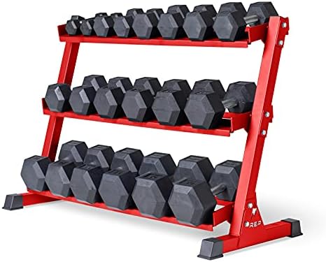 REP FITNESS Rubber Hex Dumbbell Set with Racks, 5-50 Set, 5-75 Set, 5-100 Set, 55-75, or 80-100 Set. Available with and Without Racks. post thumbnail image