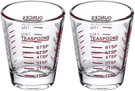 Measuring cup Espresso Shot Glass Liquid Heavy Glass Wine Glass 26-Incremental Measurement 1oz, 6 Tsp, 2 Tbs, 30ml (2 pack-red) post thumbnail image