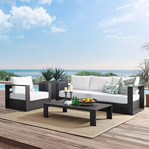 Modway Tahoe Outdoor Patio Powder-Coated Aluminum 3-Piece Set, Gray White post thumbnail image