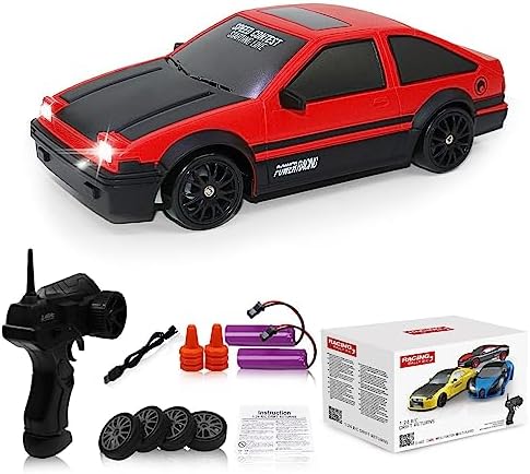 Remote Control Car RC Drift 2.4GHz 1:24 Scale 4WD 15KM/H High Speed Model Vehicle with LED Lights Drifting Tire Racing Sport Toy for Adults Boys Girls Kids Gift 2Pcs Rechargeable Batteries post thumbnail image