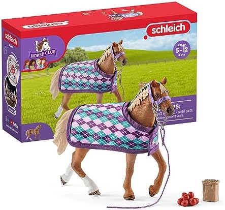 Schleich Horse Club, Toys for Girls and Boys, Engligh Thoroughbred Horse Set with Horse Toy and Accessories, 4 Pieces, Ages 5+ post thumbnail image