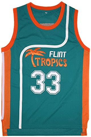 BOROLIN Mens Basketball Jersey #33 Jackie Moon Flint Tropics 90s Movie Shirts post thumbnail image