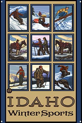 Idaho Winter Sports Collage Metal Art Print from Travel Artwork by Artist Paul A. Lanquist 11.5″ x 17.5″ post thumbnail image