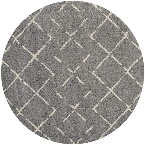 SAFAVIEH Arizona Shag Collection 6’7″ Round Grey/Ivory ASG743D Moroccan Diamond Non-Shedding Living Room Bedroom Dining Room Entryway Plush 1.6-inch Thick Area Rug post thumbnail image