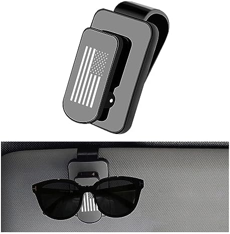 Kewucn Sunglass Holder for Car Visor, Metal US Flag Eyeglasses Hanger Mount, Multi-Function Ticket Card Clip, Personality Vehicle Organizer Accessories for Different Size Eyeglasses (Black+Grey) post thumbnail image