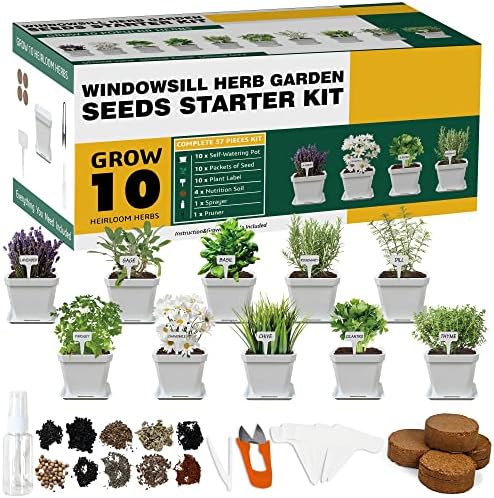 Herb Grow Kit, 10 Herb Seeds DIY Garden Starter Kit, Complete Potted Plant Growing Set Including White Pots, Markers, Nutritional Soil, Watering, Clipper for Kitchen Herb post thumbnail image