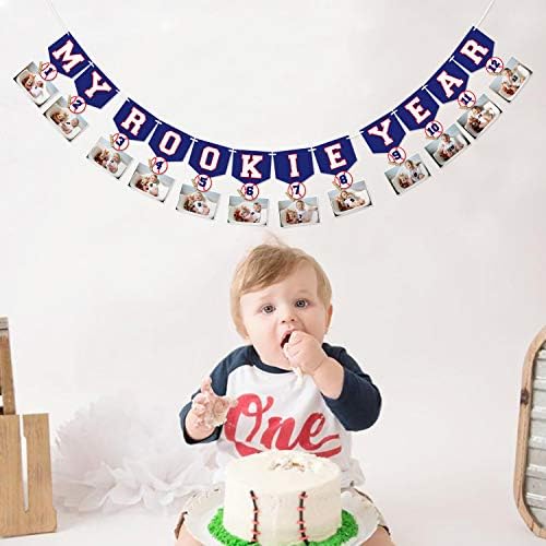 Kitticcino Baseball 1st Birthday Monthly Photo Banner Baseball Theme First Year Photo Banner My Rookie Year Banner for First Birthday Party Decorations Baby Shower Supplies post thumbnail image