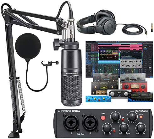 Presonus AudioBox 96 Audio USB 2.0 Recording Interface with Studio One Artist DAW Software with Audio-Technica AT2020 Vocal Microphone Arm Kit for Studio Recording/Streaming/Podcasting post thumbnail image