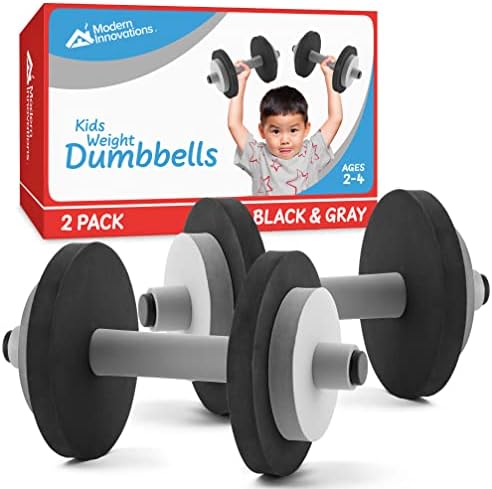 Modern Innovations Kids Weight Set (2 Pack) Toy Dumbbells, Baby Dumbbell Workout Weights, Fun Fitness and Exercise Equipment for Toddlers – Black & Gray… post thumbnail image