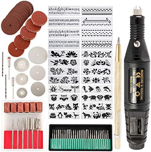 Toolly 108 Pcs Engraving Tool Kit, Multi-Functional Electric Corded Micro Engraver Etching Pen DIY Rotary Tool for Jewelry Glass Wood Metal Ceramic Plastic post thumbnail image