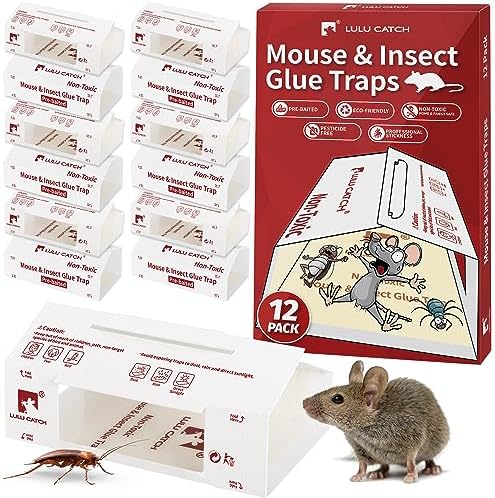 LULUCATCH Sticky Mouse Traps, 12 Pack Pre-baited Glue Traps, Foldable Bulk Non-Toxic Indoor Mouse Glue Boards for Insects, Cockroach, Lizard, & Spider, Pet Child Safe & Easy to Use Pest Control post thumbnail image