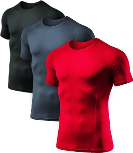 ATHLIO 1 or 3 Pack Men’s Cool Dry Short Sleeve Compression Shirts, Sports Baselayer T-Shirts Tops, Athletic Workout Shirt post thumbnail image