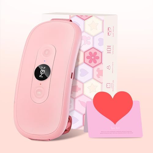 Portable Heating Pad Period Cramps: 30 to 60 Minutes Timer 6 Heat Levels and 6 Vibration Modes Cordless Electric Heating Pad for Back Pain Relief Menstrual Heating Pad Pink post thumbnail image