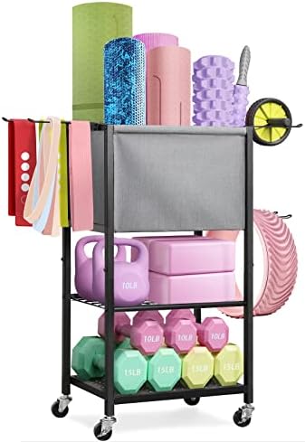 Yoga Mat Storage Rack, Home Gym Storage Rack Workout Equipment Holder for Yoga Block, Dumbbell, Kettlebell, Foam Roller, Resistance Band and More Gym Accessories post thumbnail image