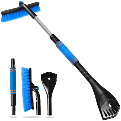 Rest-Eazzzy Snow Brush Extendable, 2 in 1 Ice Scraper for Car Windshield with Foam Grip and Rotating Brush Head, Heavy Duty ABS (Blue) post thumbnail image