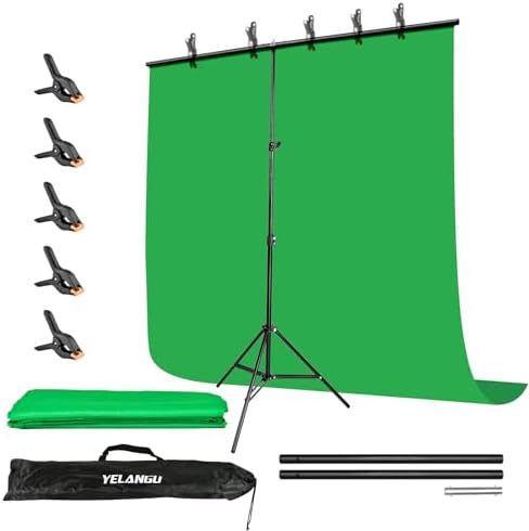 Green Screen Backdrop with Stand kit,YELANGU 6.5X5ft Portable Photographic Studio Photo Background for Streaming, ID Photos, Video conferences and interviews post thumbnail image