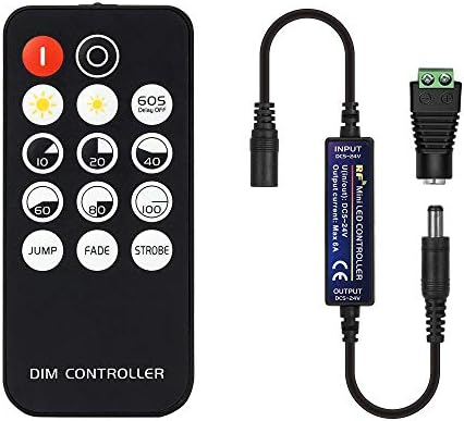 BTF-LIGHTING Mini RF Dimmer Controller 14 Keys for FCOB 3014 5630 5730 3528 LED Strips DC5V/DC12V/DC24V Dimmer Switch Brightness Mode Effect Mode Wireless LED Dimmer Controller(Single Color) post thumbnail image