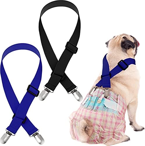 Nuanchu 2 Pieces Dog Diaper Suspenders Male Female Dog Suspenders Dog Belly Bands Canine Harness for Small Medium and Large Dogs post thumbnail image