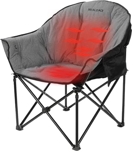 REALEAD Oversized Heated Camping Chair | Fully Thick Padded | Heated Chairs for Outdoor Sports with Back and Seat Heating | Heated Folding Chair for Adults | Support 350lbs | Battery NOT Included post thumbnail image