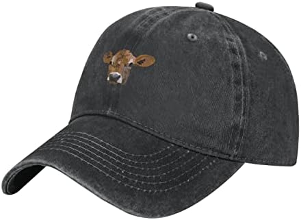 JKSMOS-Little-Jersey-Cow-Baseball-Cap, Washed Cotton Trucker Hats Vintage Dad Hat for Men Women Black post thumbnail image