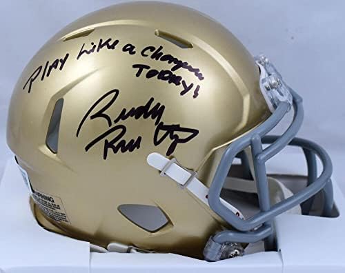 Rudy Ruettiger Signed Notre Dame Riddell Speed Mini Helmet W/Play Like a Champ- Beckett W Hologram Black post thumbnail image