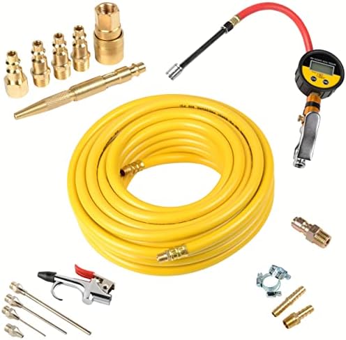 ATE Pro. USA- 19pc Air Tool & Accessory Combo Kit, 50′ x 3/8″ Air Hose, Air Chuck w/Digital Tire Gauge, Brass Air Coupler Set, Air Hose Repair Kit, Air Blow Gun Kit, 3/8″ x 1/2″ Quick connect Adapter post thumbnail image