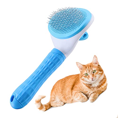 Cat Grooming Brush, Pets Slicker Brushes Dogs Self Clean Brush for Shedding One Button Removes Loose Undercoat Mats Tangled Hair Grooming Brush for Pets Massage-Self Cleaning Slicker Brush post thumbnail image