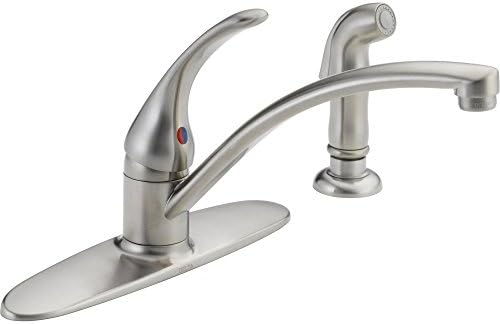 Delta Faucet Foundations Kitchen Faucet with Side Sprayer, Brushed Nickel Kitchen Sink Faucet, Single Handle Kitchen Faucet, Stainless B4410LF-SS post thumbnail image