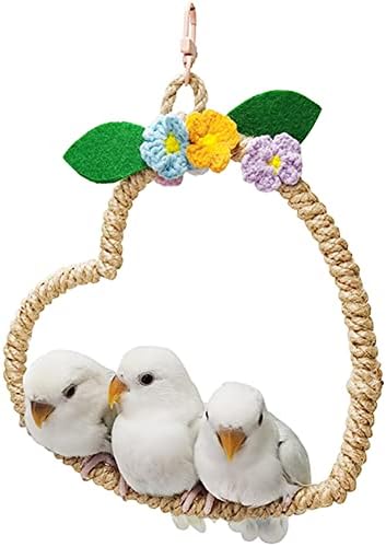 La La Pet® Bird Rope Swing with Hanging Hook Bird Rope Perch Bird Swing Perch Bird Perch Stand Bird Cage Toy for Parrot Budgie Parakeet Cockatiel Cockatoo Conure Heart post thumbnail image