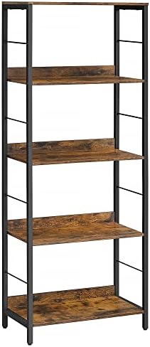 VASAGLE 5-Tier Bookshelf, Bookcase for Office, 11.8 x 23.6 x 56.7 Inches, Shelving Unit, with Back Panels, Industrial Style, for Living Room, Study, Home Office, Rustic Brown and Black ULLS117B01 post thumbnail image