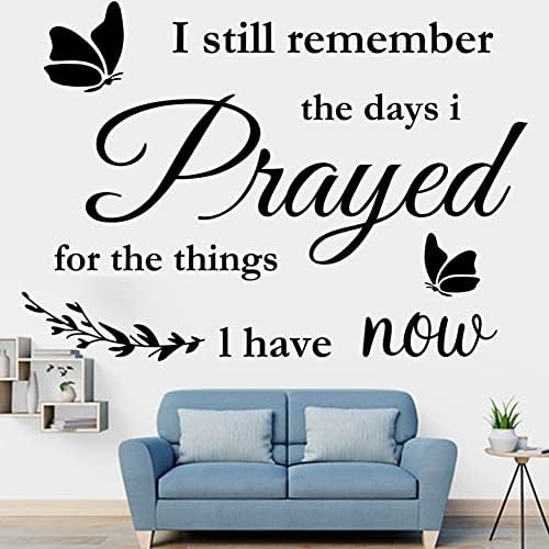 Vinyl Wall Stickers Quotes I Still Remember The Days I Prayed for The Things I Have Now Wall Decals Home Wall Decorations Scripture House Prayer Vinyl Wall Decor Sticker for Living Room Bedroom. post thumbnail image