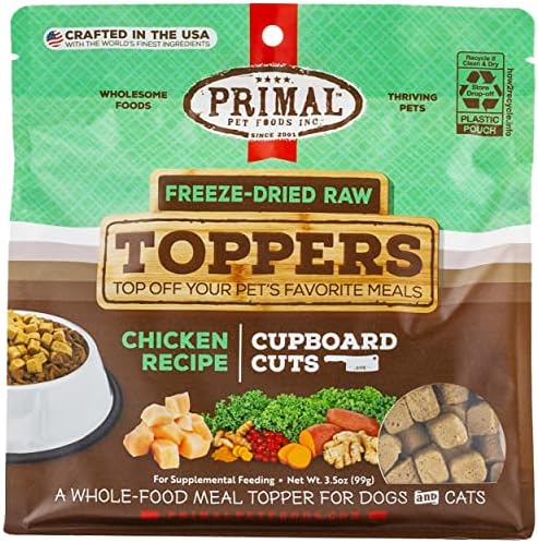 Primal Freeze Dried Dog Food Topper, Grain Free Cupboard Cuts Mixer for Dogs & Cats (Chicken, 3.5 oz) post thumbnail image