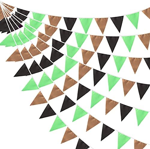 MALLMALL6 Football Pennant Banner Cotton Cloth Triangle Flag Black Green Brown Bunting 32ft Flags String Kit Outdoor Camping Hanging Decoration Party Favor Supplies for Birthday Sport Game Field Day post thumbnail image