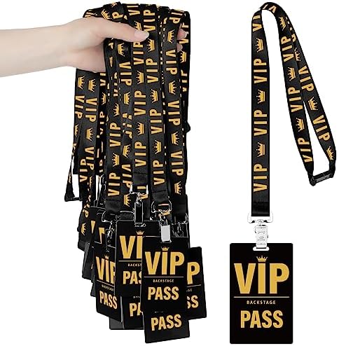 25 Sets VIP Badge Lanyards with Plastic VIP Pass Cards VIP Lanyards Black Breakaway Lanyard PVC VIP Cards for Backstage Concert Event Party Birthday Organizer (Black, Gold) post thumbnail image