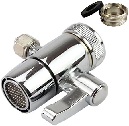 Weirun Kitchen Bathroom Sink Faucet Water Filter Diverter Valve for Push on 1/4 inch Tubing Replacement Part Adapter with M22 X M24 Connector, Polished Chrome post thumbnail image