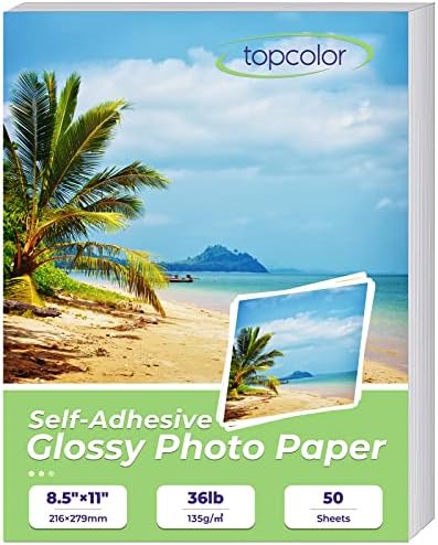 Sticker Photo Paper 8.5 x 11 Inch Glossy Photo Quality Paper 50 Sheets Self-Adhesive Paper for Inkjet Printers Sticky Paper Printable White, 135 gsm, 50 Count Pack post thumbnail image