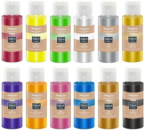 Artecho Acrylic Paint Set, 12 Metallic Colors Bottles (59ml / 2oz) Art Craft Paints for Canvas, Rock, Stone, Wood, Fabric, Art Supplies post thumbnail image