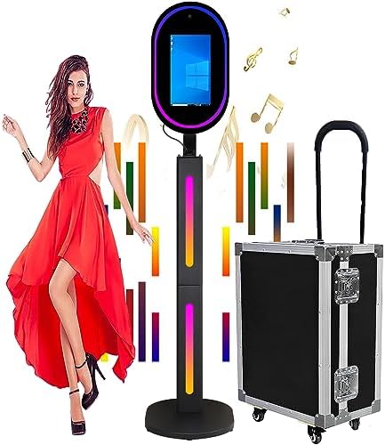 Mirror Photo Booth with Camera and APP Software Magic Selfie Station Shell Stand Photobooth Machine Touch Screen with Ring Light and Trolley Flight Case for Events Wedding Rental Christmas post thumbnail image