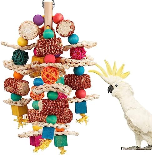 lovyoCoCo Parrot Toys Bird Toys Natural Corn Cob Bird chew Toys for Small and Medium-Sized Macaws,African Grey,Cockatoos,Amazon Parrots,Parakeet,Cockatiel,Sun Conure, Lovebird with Wooden Blocks post thumbnail image