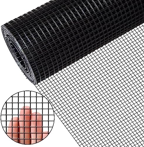 24″ x 50′ 1/4inch Hardware Cloth Vinyl Coated Chicken Wire Fence Galvanized Welded Mesh Roll for Home Garden Rabbit Cage, Black-PVC post thumbnail image